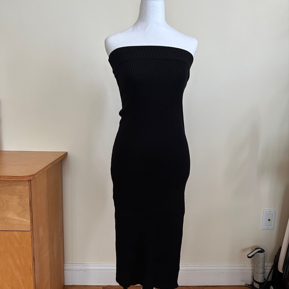 Strapless sweater dress